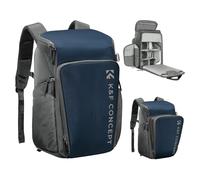 K&F Concept Zaino per fotocamera professionale, borsa impermeabile di grande capacità per fotocamera reflex digitale con scomparto per laptop 16 Pollici-Grigio