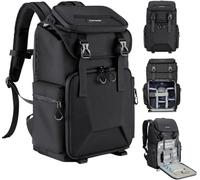 K&F CONCEPT Zaino per Fotocamera Professonale, Borsa Fotocamera Fotografia, Zaino Fotocamera Impermeabile Antifurto, Grande Capacità, Elevata Stabilità, Scomparto per Laptop da 15.6 pollici, Nero
