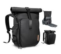 K&F CONCEPT Zaino per fotocamera, zaino espandibile con scomparto per laptop da 15,6" e copertura antipioggia per obiettivo, fotocamera, treppiede