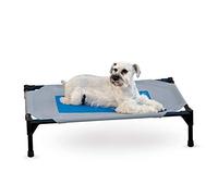 K&H PET PRODUCTS - Culla rinfrescante per Animali Domestici, Grigio/Blu, Misura: M/63,5 x 81,3 cm