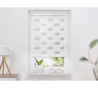 K-home Doppelrollo Klemmfix-Doppia Tenda avvolgibile Trapez, Bianco, 55 x 200 cm