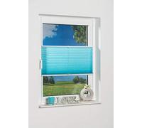 K-home Klemmfix Palma, Tenda plissetata, Blu (Iceblau), 100 x 130 cm