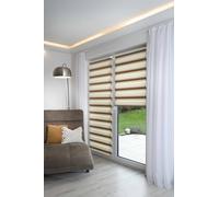K-home® Tenda a rullo doppia Klemmfix, Madrid, senza fori, beige, larghezza 45 x altezza 150 cm