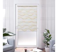 K-home Tenda a rullo doppia Klemmfix, Madrid, senza fori, con stampa ondulata, 65 x 150 cm (larghezza x lunghezza), colore beige