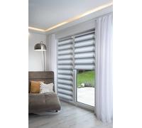 K-home® Tenda a rullo doppia Klemmfix, Madrid, senza fori, grigio, larghezza 65 x altezza 200 cm