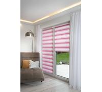 K-home® Tenda a rullo doppia Klemmfix, Madrid, senza fori, rosa, 90 x 150 cm (larghezza x altezza x profondità)