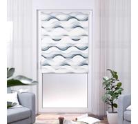 K-home Tenda a rullo doppia Klemmfix, Madrid, senza fori, stampata, colore grigio, 85 x 150 cm (larghezza x lunghezza)