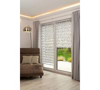 K-Home® Tenda a rullo doppia Madrid, senza foratura, con stampa tortora, larghezza 55 x altezza 150 cm