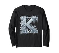 K Icy Winter Lettera Floral Fantasy Maglia a Manica