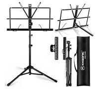 K KASONIC Leggio 2-in-1 Pieghevole con Fermaspilli & Borsa Trasporto, Nero