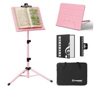 K KASONIC Leggio per spartiti pieghevole a doppio uso 2 in 1 e supporto per libri da tavolo con borsa da trasporto portatile e supporto per clip per spartiti