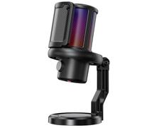 K KASONIC Microfono da Gaming con Illuminazione RGB, Microfono USB a Condensatore con Filtro Anti-Pop per PC, Muto Rapido e Cancellazione del Rumore, Kit Microfono da Scrivania per PS4/5