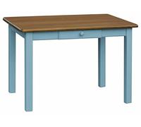 k koma Tavolo da pranzo blu con cassetto, tavolo da cucina in legno di pino massiccio nuovo produttore rovere (70 x 90)