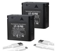 K KYUER 2-Pack LIT-10 PRO Batteria per SPYPOINT CELL-LINK LINK-MICRO LINK-MICRO-LTE LINK-MICRO-S-LTE Telecamera fuoristrada Honeycomb Two Batteries for Cellular Trail Camera with cables 3.85V 10500mAh
