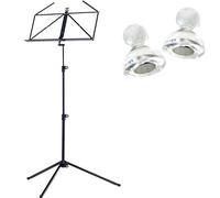 K&M 100/1 - Leggio nero con custodia Keepdrum + calamite Keepdrum, 2 pezzi