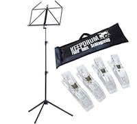 K & M 100/1 Note Supporto + keepdrum Borsa + 4 punti Note, Nero