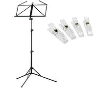 K&M 100/5 - Leggio per spartiti, con 4 clip Keepdrum