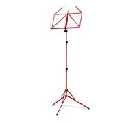 K&M 100/5 Leggio rosso - Leggio per spartiti estensibile 50 - 130 cm - base e appoggio metallico pieghevole