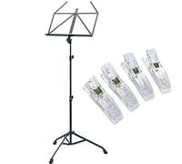 K&M 107 - Leggio con clip keepdrum, 4 pezzi, colore: Nero