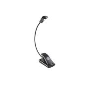 K&M 12241 Lampada LED FlexLight nera per leggio musicale -aggancio con pinza - collo di cigno flessibil, luminosita 800 Lux