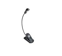 K&M 12263 - Lampada per leggio, 2 LED FlexLight ricaricabile, colore nero, fissaggio tramite clip, collo di cigno flessibile, 1150 lux