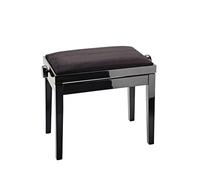 K&M 13901 panca per pianoforte, nera - legno di faggio, elegante rivestimento in velluto - Panca imbottita per pianoforte, regolabile in altezza
