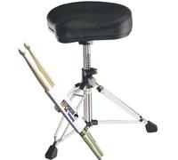 K & M 14000 Gomezz Drum Sgabello in pelle rivestimento KEEPDRUM bacchette per batteria GRATIS.