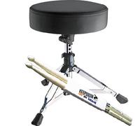 K&M 14010 Piccolino - Sgabello per batteria extra profondo + Keepdrum, 1 paio di bacchette