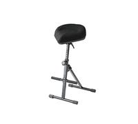 K&M 14046 Sit-Stand nero, con molla a gas, in acciaio e tessut - pieghevole - con poggia piedi