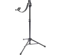 K&M 14765 - Supporto ergonomico per chitarra elettrica, per suonare da seduto e in piedi, regolabile in altezza e inclinabile, colore: nero