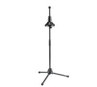 K&M 149/1 base per sassofono, nero, in acciaio - base pieghevole e robusta - cono in legno, con rivestimento in feltro - 65 - 114 cm di altezza