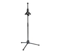 K&M 149/1 base per sassofono, nero, in acciaio - base pieghevole e robusta - cono in legno, con rivestimento in feltro - 65 - 114 cm di altezza