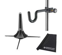 K&M 15210 - Supporto per tromba a 3 piedi + supporto per tromba K&M 15700 + panno in microfibra Keepdrum