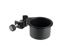 K&M 16024 portalattine nero - superficie di appoggio per bicchieri e lattine, avvitabile su supporto di ø 3 cm, flessibile e pratico