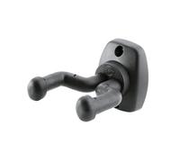 K&M 16250 Supporto da parete standard per chitarra, nero - forcella rigida - doppio fissaggio - in plastica e acciaio