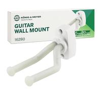 K&M 16280 Supporto da parete universale, per chitarre, bianco - staffa mobile - per tutte le palette