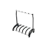 K&M 17525 Supporto per chitarra elettrica Guardian 5 a 5 scomparti neri con elementi trasparenti - utile per vernici nitro