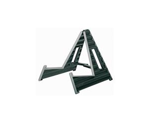 K&M 17591 Supporto per chitarra acustica Wave 10 nero - stand per chitarra acustica - in plastica - altezza 29 cm, regolabile