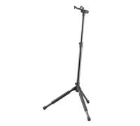 K&M 17670 Supporto per chitarre Memphis Pro nero - alteza regolabile da 55 a 100 cm - sistema d'aggangio brevettato, in acciaio