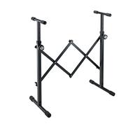 K&M 18826 Supporto per dispositivi nero, in acciaio - per tastiera, monitor, tavolo DJ - taglia regolabile - diversi utilizzi