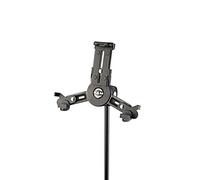 K&M 19795 supporto treppiede per tablet, nero, plastica - Supporto girevole per tablet, per aste di microfono con filettatura 3/8