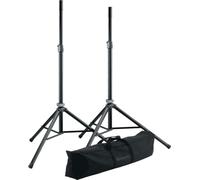 K&M 21449 Supporti per altoparlanti in set con borsa per il trasporto - nero in alluminio - trasporto comodo fino a 40 kg - 2 pezzi