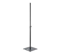 K&M 26731 - Treppiede per boxe, in acciaio, diametro 3,5 cm, con piastra in acciaio e ammortizzatore, fino a 15 kg con estrazione completa