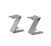 K&M 26773 Supporto da tavolo per monitor Z-Stand in acciaio, grigio basalto - con kit portaoggetti dal design innovativo - 2 pezzi