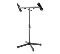 K&M 28075 Supporto per amplificatori, mixer, tavolo da dj - nero, in acciaio - taglia regolabile - leggero e failmente trasportabile