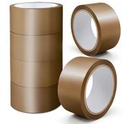 K-MART Nastro adesivo per imballaggi, resistente, marrone, 6 rotoli con basso rumore, 48 mm x 66 m, nastro adesivo marrone sicuro per imballaggi di scatole, scatole traslochi, nastro da imballaggio