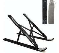 K-MART Supporto per computer portatile da scrivania, regolabile in alluminio, per scrivania e letto, supporto portatile ventilato ad aria, compatibile con MacBook, Dell, HP e 10-15,6 pollici