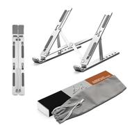 K-MART Supporto per computer portatile regolabile extra resistente, compatibile con MacBook Air, Pro, Dell, 10-15,6" (argento)