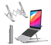 K-MART Supporto per laptop regolabile in altezza, in lega di alluminio, 6 marce, compatibile con MacBook Air, Pro, Dell tutti i laptop da 10 a 15,6" (aggiornamento argento)