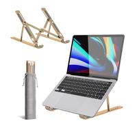 K-MART Supporto per laptop regolabile in altezza, in lega di alluminio, 6 marce, compatibile con MacBook Air, Pro, Dell tutti i laptop 10-15,6" (oro)